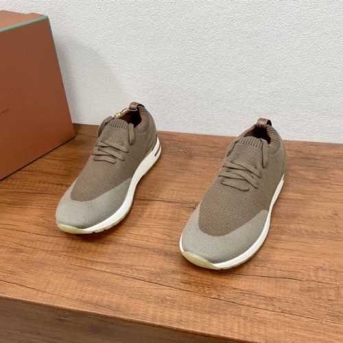 Loropiana 诺悠翩雅 360 Lp Flexy Walk男士运动鞋 这款运动鞋采用针织羊毛鞋面，后跟光滑小牛皮革包裹，套脚式设计搭配系带调节，鞋口复杂的