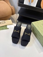 工厂p价 女装女鞋 运动原单 G家 古驰 专柜新品 防水台马衔扣 麻绳编织坡跟厚底台 拖鞋 原版1 1复制 1面料 牛皮 原版布料 2原版1:1定制五金 3内里