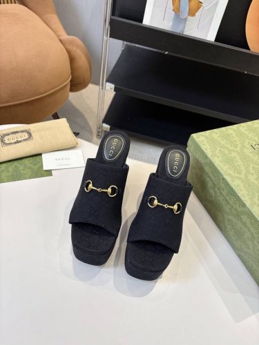 工厂p价 女装女鞋 运动原单 G家 古驰 专柜新品 防水台马衔扣 麻绳编织坡跟厚底台 拖鞋 原版1 1复制 1面料 牛皮 原版布料 2原版1:1定制五金 3内里