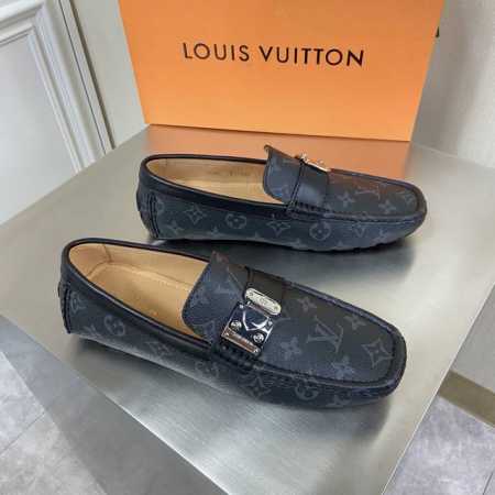 新品louis Vuitton* 高端男士休闲乐福鞋驾车鞋豆豆鞋原单顶级代购货原版进口牛皮拼接专用pvc材质搭配原版五金饰扣进口牛皮内里 牛皮垫脚原版橡胶鞋底 - 点击图像关闭
