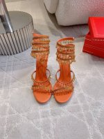 出厂价p Ren* Caovill*水晶吊坠高跟仙女凉鞋 上脚仙气十足 堪称工艺品 原版开发水晶吊坠烫钻 垫脚羊皮 意大利真皮大底 跟高9.5Cm 码数35-3