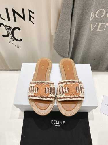 高版本出厂 Celine*塞琳2025Ss思琳初夏新款凯旋门Logo凉拖鞋 高级感十足 网红Ins种草神器、非常复古风、气场十足单品、设计风格非常新颖、高档且非