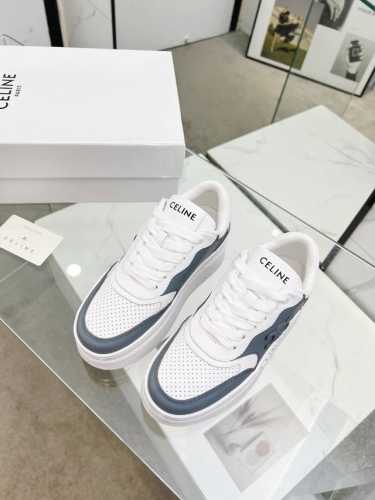 出厂价Pp P390 赛琳 Celine 2025春夏新款Block Triomphe凯旋门坡跟厚底运动鞋系列上新鞋面采用原版定制头层牛皮鞋身带有品牌元素压花图