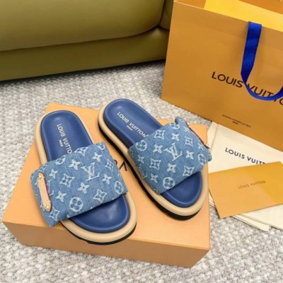 louis Vuitto N Ss24 New Arrival～ Lv驴家 春夏羽绒魔术贴凉拖鞋新品！ 内里填充90白鸭绒，轻软舒适，回弹性极佳！ 鞋底高密度发