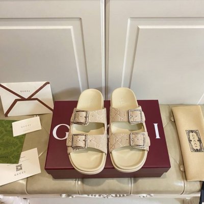 出厂价P ，古奇Gucci新款拖，压花皮面，羊皮里，原版私模Tpu大底，35-41码