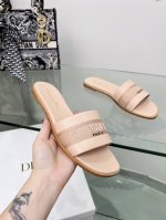 迪奥 Dior 春夏新款女鞋 Cd字母刺绣Logo平底拼色一字拖鞋 市面顶级版本 材质:鞋面进口牛皮 牛皮皮内里+意大利原色真皮大底： 跟高 平 1.5 中跟4