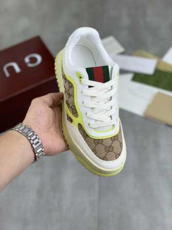 工厂价 实价 Gucci 古驰情侣款秋冬低邦走秀款休闲运动鞋，顶级版本！油边工艺一比一复刻。早春新款，打造属于完美的风格，又酷又飒 C位时髦穿搭 带复古加未来感 - 点击图像关闭