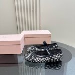 顶级版本 Miu Miu 缪缪女士蝴蝶结装饰缎面芭蕾舞平底鞋独家高版 Miu Mi*2025春款平底小羊皮半拖Zp开发 原版秒杀市面版本 Miu真的太少女啦！超