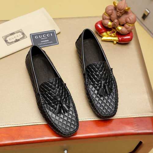 工厂p价 Gucci 古驰官网同步最新款鞋面采用进口牛皮 皮内里 橡胶大底 顶级手工一针一线做工精细绝对满足那些追求高奢品质的完美主义型男 黑色可选 码数38-