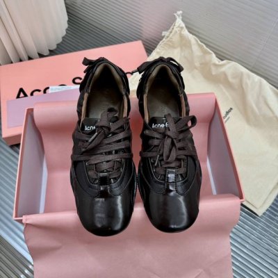 顶级版本 Acne studios 24FW 丹宁牛仔布 芭蕾舞鞋 休闲 运动鞋 原版购入开发 做货 绑带鞋重新构想了芭蕾舞鞋的轮廓，采用牛仔风格的饰面和后部的
