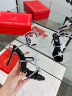 顶级版 R C 最新Rc Margot系列，仙女蛇形绑带水晶高跟鞋女士凉鞋，标志性螺旋蛇型系带新版，薄纱五角星水钻嵌饰，轻柔栖息于蛇形系带和水晶鞋面上，光彩熠熠