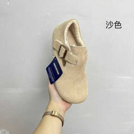 橙子出厂价 德国 BIRKENSTOCK 秋冬新款 加绒保暖勃肯鞋 全包单鞋 全真皮 原版大底 原标原盒 男女同款 情侣款 码数：35-44 颜色：沙色 - 点击图像关闭