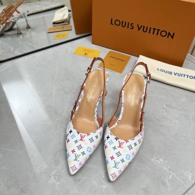 工厂p价p Louis Vuitton 路易威登 新款凉鞋 鞋面 原版印花皮 内里 羊皮 鞋底 意大利真皮大底 跟高 7.5Cm 码数 35-42 41 42订