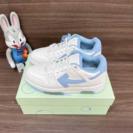 顶级版本Off-White Out Of Office 低帮滑板鞋情侣款白湖蓝。 Off-White箭头符号、Ziptie 标签、1Ogo印花等经典元素皆在此呈 - 点击图像关闭