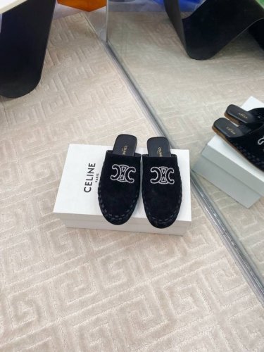 代购级 Celine 赛琳 凯旋门 25Ss 春夏新款 半拖 高级感十足 网红Ins种草神器、非常复古风、气场十足单品、设计风格非常新颖、高档且非常舒适. 压印