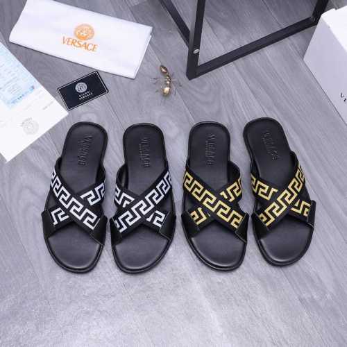 商品商标：Versace 范思哲 交叉拖鞋 正码码数: 38-45 商品材料：精选织带拼接牛皮鞋面 橡胶大底