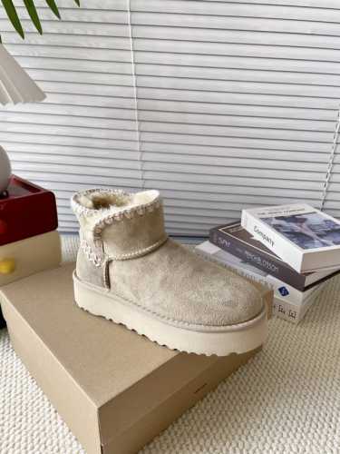 UGG P: 女款Size：35-40 UGG短筒雪地靴 波浪毛线鞋 秋冬阿哥新款系列 多色可选 原始可爱的外观，隆丰皮毛一体100%原版搭配单毛线 非常的珍贵