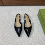gu*Ci后空平底单鞋 精心调制的鞋楦 面料进口牛漆皮配原板电渡五金Gg扣 羊皮内里和垫脚 真皮大底 码数 35-42 40 41 42定制不退换 批