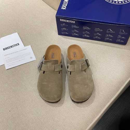 BIRKENSTOCK 博肯半拖 顶级版本 鞋面牛反毛皮 垫脚牛反毛皮 EVA发泡底 码数35-45 深咖色 粉色 灰色 栗色 沙色 羚羊棕 支持无痕一件代发