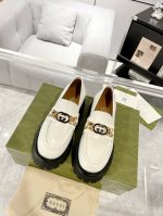 Gucci 23新款双GG沟纹厚底乐福鞋 松糕鞋 秀场大爆款 专柜购买原版一比一打造 所有细节 材料 全部跟你在专柜买到的都一样 牛皮面料.35-40