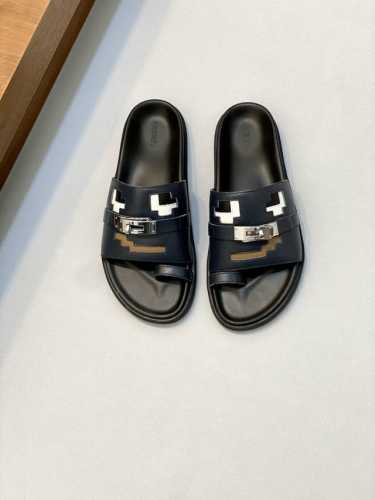 Hermes 新款爱马仕拖鞋，面料牛皮，耐磨防滑橡胶大底。时尚大气 码数：39-44 38 45 46 订做