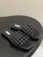高跟 -平底 - toteme 25Ss夏季新款 极简方头编织平底高跟凉拖鞋 手工编织设计 慵懒高级1以极简线条诠释北欧风格 日常随心搭配裙子 裤子 都无敌好看