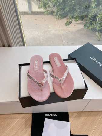 G021所见即所得顶级品质CHANE*25s小香奈儿坡夹脚珍珠凉鞋拖鞋材质：原版布面内里：原版材质大底：原版鞋底码数:35-39 40 定制不退不换 - 点击图像关闭