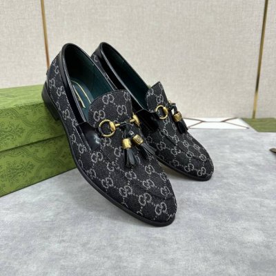 g家新品 Gucc* 古 Jordaan系列男士马衔扣流苏乐福鞋皮鞋 官方售价Rmb, 采用进口开边珠亮皮 平纹牛皮 高丝光磨砂牛皮 Gg 图纹牛仔布打造制成