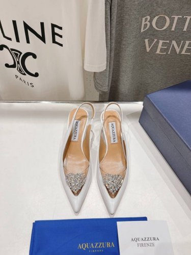 高版本出厂390 Aquazzura～菠萝24Ss 全新水钻高跟鞋凉鞋 市场顶级版本 大热水钻 蹬上瞬间Gossip Girl的感觉 上脚超级有气质 既简洁又时