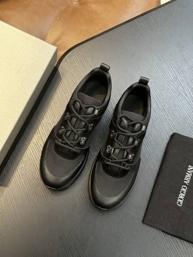 Giorgio Armani 顶级 码数：39-44 2025Giorgio Armani阿玛尼新款春夏高弹飞织套穿式休闲运动男鞋到货，Kint-And-Lea