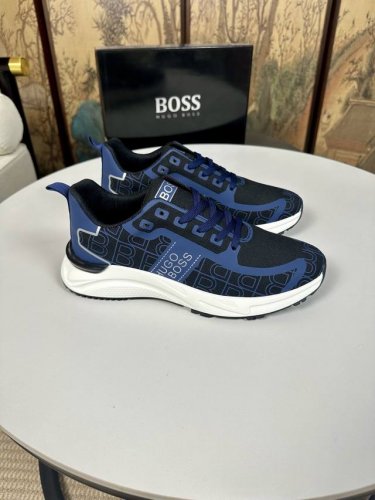 工厂p价 Boss 最新休闲男鞋，欢迎1:1对比，爆单款Boss香港专柜休闲鞋，专柜品质，支持验货，优质做工，鞋面采用意大利进口飞织面料，透气羊皮内里，原版时尚