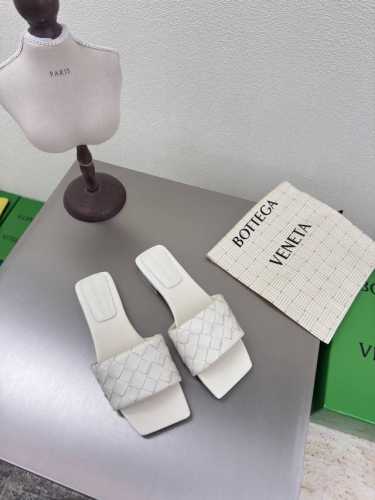 工厂p价p 顶级高端版本 代购品质 原版开发 Bottega Veneta2025Ss新品爆款夏季方头parco平底穆勒凉拖鞋 Bv新款全真小结编织装饰抢手大爆