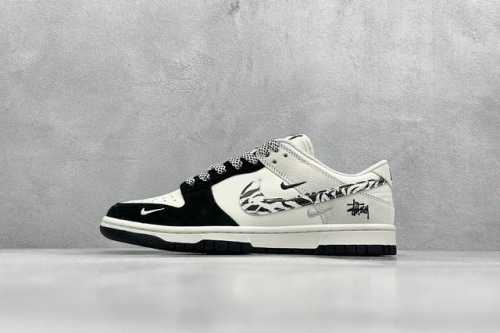 400 現貨 终端放店 Xc版 Nk Sb Dunk Low 斯图西联名 斑马黑白勾 周年高端定制 低帮休闲板鞋 #定制鞋盒 大厂纯原品质出货 超高清洁度 皮料