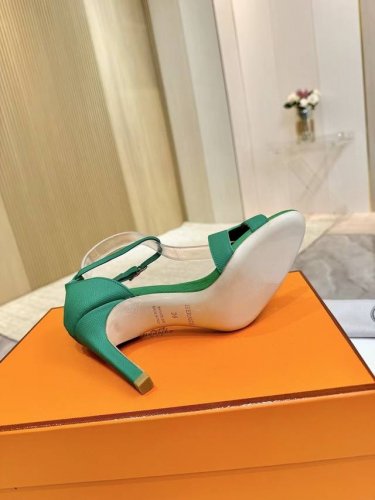 爱马仕Hermes 真皮大底 顶级版本 原版开发 鞋面 掌纹牛皮 内里垫脚 羊皮 跟高 9Cm 大底 意大利真皮大底 码数 34-43注 34 41 42 43