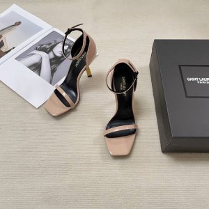 橙子出厂价p saint Laurent 圣罗兰 Ysl初夏新款 金跟一字带方头高跟凉鞋 高跟鞋 跟高 7Cm 9Cm 码数 34-41