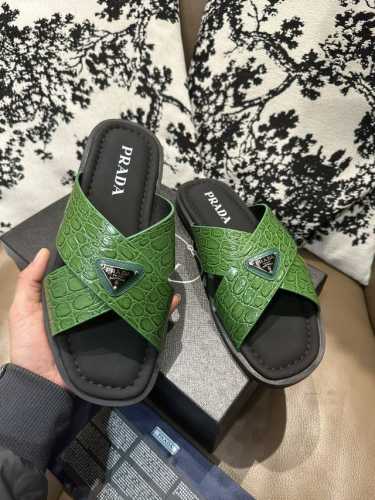 工厂p价 prada 鳄鱼皮面、垫牛皮脚、全套包装38-46码