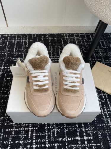 代购级 Brunello Cucinelli 24ss最新 Bc 系带 羊毛休闲鞋 鞋面进口麂皮 进口牛皮 内里进口羊毛 0.5mm圆形冲孔设计 透气不闷脚 独