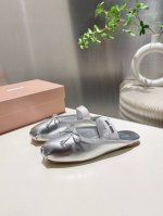 出厂价pp真丝的 羊皮 顶级品质 Miu Miu芭蕾舞平底包头托鞋 2025春夏 全新超美芭蕾鞋原版一比一开发 时尚淑女气质脚背弹力象劲上脚非常方便 鞋面:进口