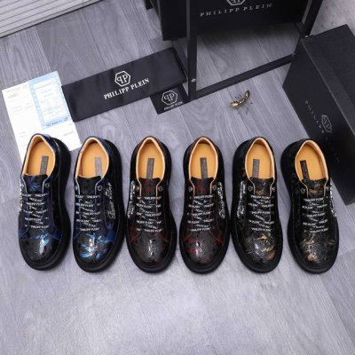 商品商标：philipp plein 菲利普-普莱茵 休闲鞋 正码码数: 38-44 45订做不退換 商品材料：精选压纹漆面牛皮鞋面 金属Logo装饰 牛皮内里