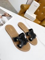 真皮底 CELINE 赛琳 2024春夏新品半拖鞋鞋面采用小牛皮加经典压花Logo油边工艺，质感非凡上脚超级好看颜色：黑色，白色，棕色内里：羊皮，面料：牛皮码数