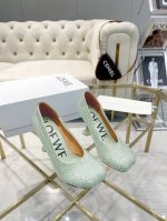 LOEWE 罗意威 上新出厂价 进口真皮底 Loewe 2024 aw 早春最新T台彩钻系列 走秀款鞋面：进口真丝布内里：进口水染羊皮大底：原版开模注塑真皮大底