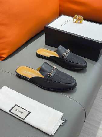 商品名称：Gucci 古驰 正规码数: 38-44 半拖 商品材料：精选 进口牛皮鞋面，柔软羊皮内里；原厂大底。 - 点击图像关闭