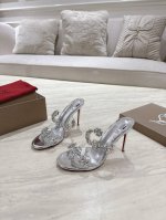 顶级版 原版盒 Christian Louboutin 2025S原版做货重工Cljust Queen水晶高跟拖鞋 材质：进口Pvc+克里奥水钻 内里：粒面珠光