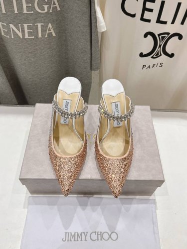 高版本出厂 Jimmy Choo* Jc 吉米周2025Ss夏季新款烫钻高跟凉鞋 原版套楦 完美的线条 简约大气上脚显气质粗跟舒适百搭 还能拉长双腿显高显瘦显腿