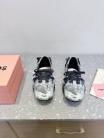 牛仔印花 Acne Studios 24Fw 丹宁牛仔布 芭蕾舞鞋 休闲 运动鞋 原版购入开发 做货 绑带鞋重新构想了芭蕾舞鞋的轮廓，采用牛仔风格的饰面和后部的