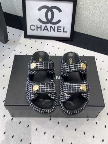 Chanel新款沙滩鞋 高版本出货 上脚舒适超显腿型 夏季出行旅游必备单品 高密度编织鞋面 羊皮垫脚 原版开模大底 Size: 35-39 40 41订做