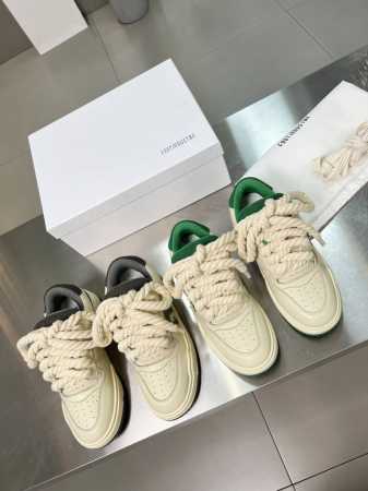 冲量价: 男女同款Foot industry足下工业新款春夏面包鞋来啦！鞋面荔枝纹牛皮，内里和鞋垫采用透气网布。有麻绳和麻花两种鞋带，双色橡胶大底。灰色，35- - 点击图像关闭