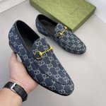 实价 p Gucci原单男士正装休闲皮鞋 经典双G布 原版大底！高端大气，私家开模定制原版品牌五金扣装饰，小牛皮透气内里，顶级品质！Size：38-45