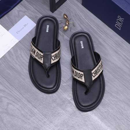 商品商标：Dior 迪奥 拖鞋 正码码数 38-45 商品材料：精选印花透气鞋面 脚背皮里 橡胶大底 - 点击图像关闭