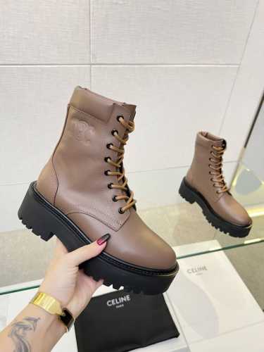 Celine 23ss新品头层牛皮后跟拉链短靴，头层牛皮面，牛皮、羊皮内里垫脚35-41， 40.41定做